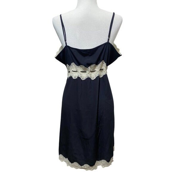 Vtg XL Black Lace Lightweight Elegant Feminine Nightgown Slip Dress coquette - Picture 5 of 6